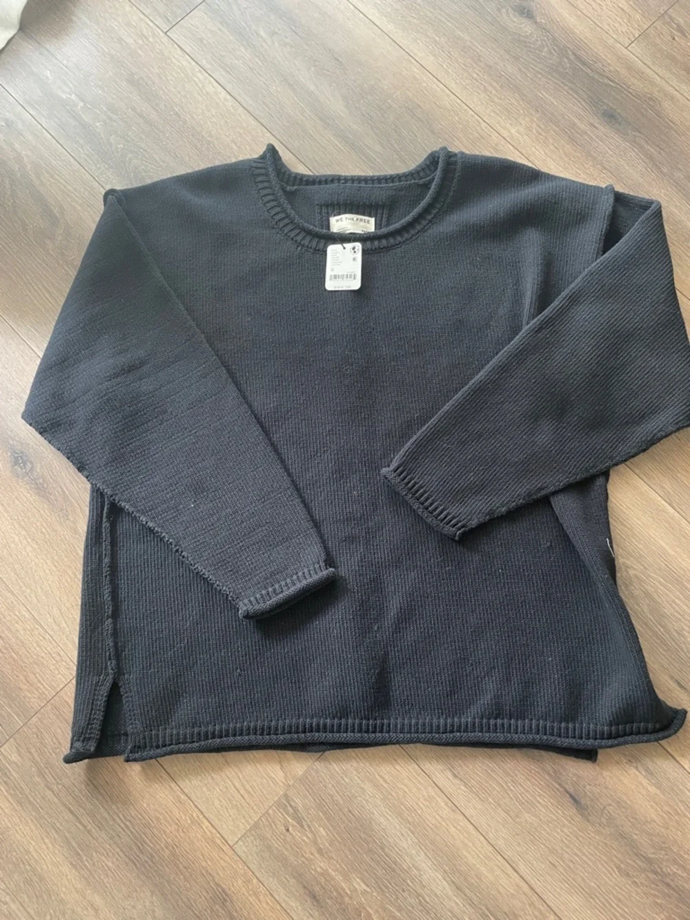 Free People Ella Roll Neck Cotton Knit Sweater- size Medium